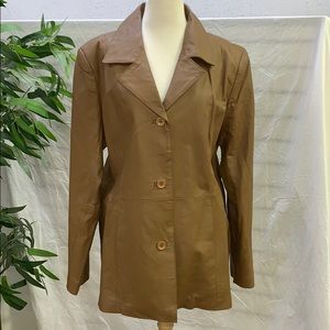Dialogue Tan Light Leather Jacket